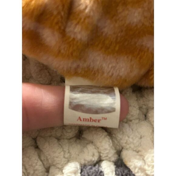 Ty Beanie Baby Amber the Cat 1999 with Hang Tag Orange Plush Toy - Picture 4 of 8